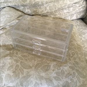 Acrylic three-drawer organizer clear